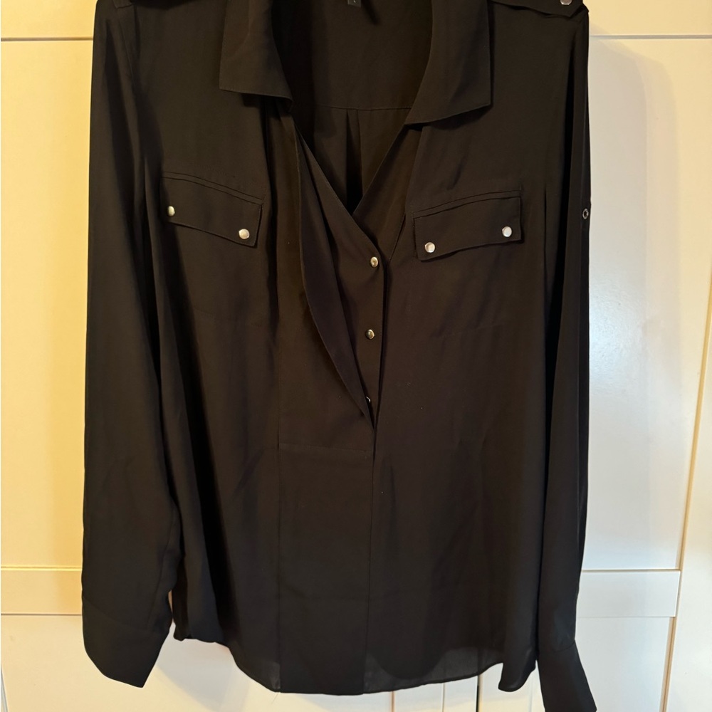 Black Button-Up Blouse